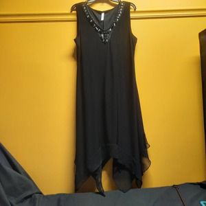 Y2K PerSeption Concept Black v-neck sleeveless handkerchief dress XL